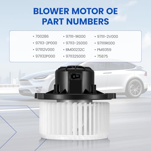 Image of HVAC Blower Motor 700286 Compatible with Hyundai Accent Genesis Tucson Veloster Veloster 1997-2001, Solara, Compatible with Kia Borrego Rio Rio5 Sportage A /C Blower Motor Assembly