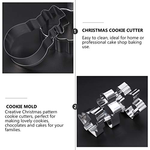 10 Pcs corte e vinco de natal cortadores de gengibre cortador de massa biscoitos cortador de bolo co