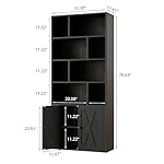 IRONCK Bookcase with Doors, Tall Bookshelf with Storage, Bookshelves and Bookcases with 8 Open Cubes for Living Room, Bedroom, Office - Image 3