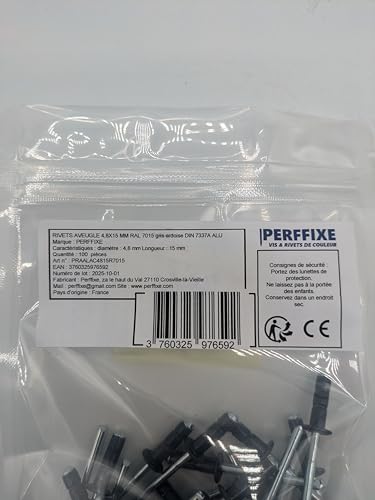 Flügelnieten 4,8 x 15 mm RAL 7015 Schiefergrau DIN 7337A Aluminium PAR 100