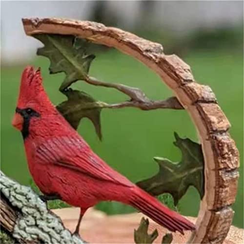 Estatua de Madera Tallada a Mano Pájaro Cardinal Rojo miniatura 5