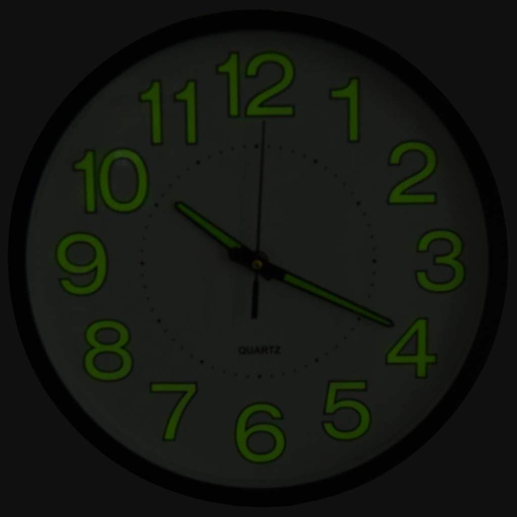 Reloj de pared luminoso negro 30 cm