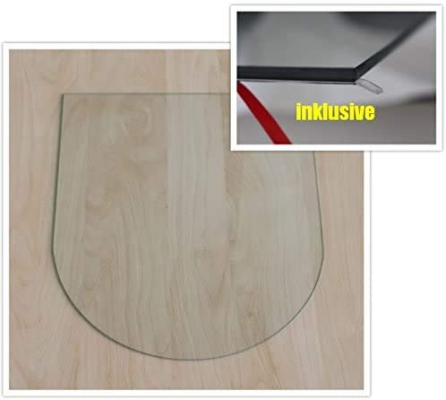 Funkenschutzplatte Rundbogen 120x130cm Glasplatte mit Dichtung