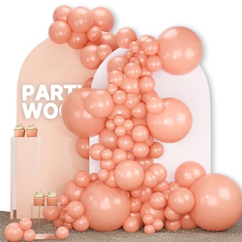 Image of PartyWoo Peach Balloons 140pcs Different Sizes of 18 12 10 5 Inch Light Orange Blush Pink Latex Balloon Arch Kit for Wedding Bridal Shower Baby Shower Birthday Party Decorations Orange-Y21