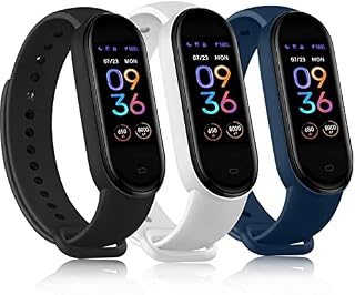 3 Pack Straps For Amazfit Band 5 /Mi Band 5 Smartband Strap,Soft Silicone Sports Watchband For Amazfit Band 5 Tracker
