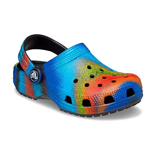CROCS Classic Spray Dye Clog T - Black/Multi - C5 , 208094-0C4-C5, Kids Unisex , Black/Multi , C5
