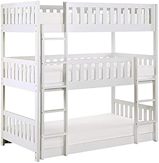Lexicon Galen Transitional Wood Triple Twin Bunk Bed in White