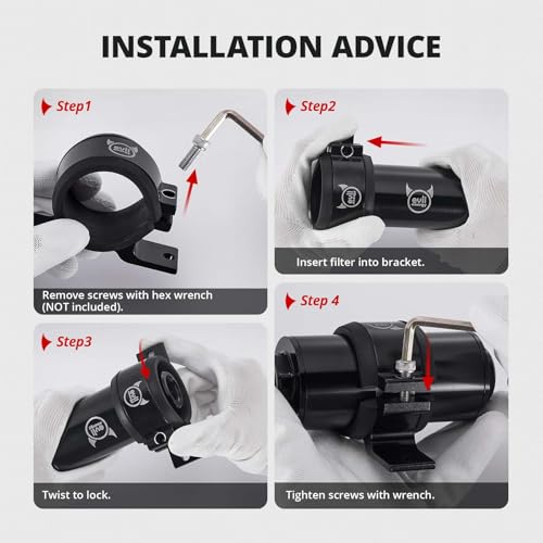 Image of EVIL ENERGY 60mm Fuel Filter Mounting Bracket, Fuel Pump Clamp Holder Black (Pack of 2)