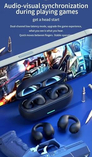 Image of T75 Ear Clip OWS Open Ear Wireless Earbuds | ENC Mic for Crystal-Clear Calls | 30hr Playtime with Type-C Fast Charging | BT5.3 Gaming Bluetooth Earphones | Touch Control Sports Headphone.