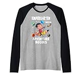 kindergarten where the adventure begins back to school boys maglia con maniche raglan