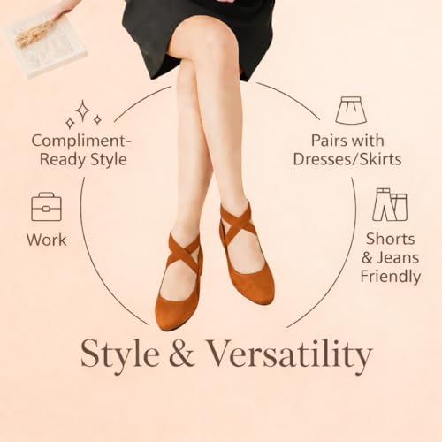 Image of EMMA NEW YORK Ankle Strap Flats for Women, Women Flat Ballerina Shoes, Women's Ballet Flats with Strap