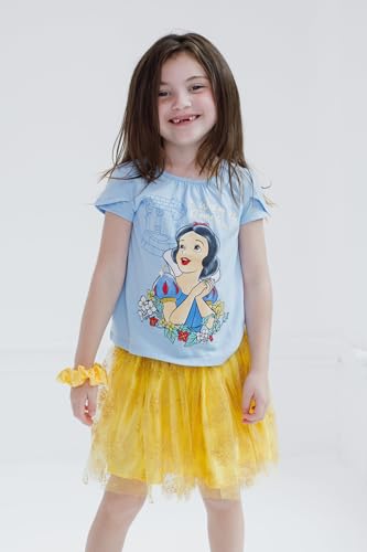 Image of Disney Princess Girls' T-Shirt and Tutu Skirt Set with Scrunchie Toddler to Big Kid