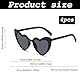 4 Stück Herz Sonnenbrille,Herzbrille,Brille Hochzeit Herzen,Sonnenbrillen Damen Herzform Jga Schwarz Set,Brillen Diy Frauen Herz-Sonnenbrille Hochzeitsbrille,Herzbrillen Schwarzes Sunglasses