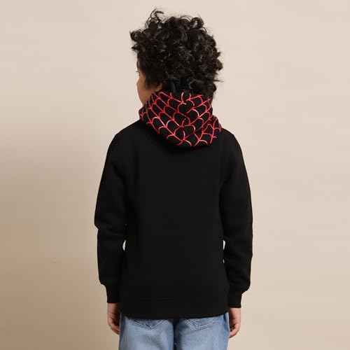 Image of Kidsville Spiderman Printed Regular Fit Hoodie for Boys