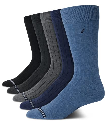 Chaussettes fines habillées Nautica en maille douce supérieure lot de 5 paires bleu