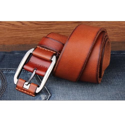Men's Belt First Layer Cowhide Ring Pin Buckle Extended Vintage Leather Suitable for Formal Casual Business Gift4