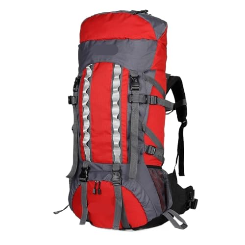 NMGHUTE Sac à Dos Trekking Sac à Dos de Randonnée Sac À Dos De Randonnée en Nylon 80 L pour L'extérieur, Sac De Trekking pour Le Camping Et L'alpinisme Sac à Dos de Camping Sac à Dos Voyage(Rot)