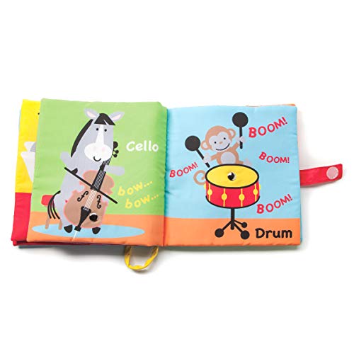 DEMDACO Playing Animal Friends Music Note Primary Hues Children's Musical Soft Book Toy - Thumbnail 4
