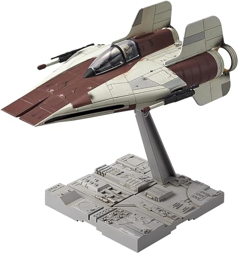 Maquette A-Wing Starfighter Bandai avec réacteurs détaillés et socle d'exposition