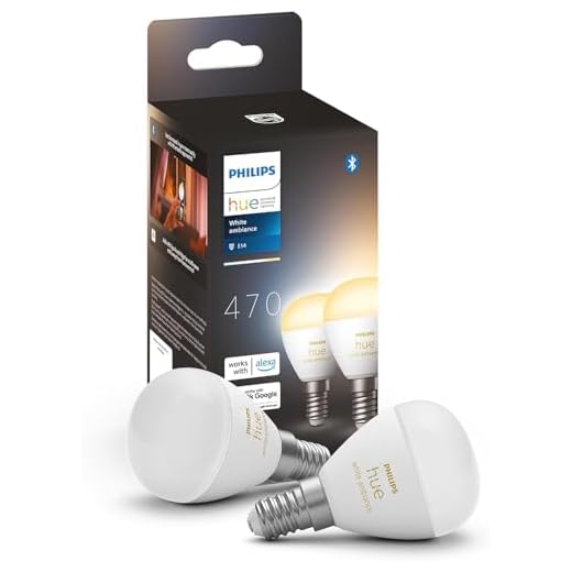 Philips Hue White ambiance, ampoule LED connectée sphérique compatible Bluetooth, E14, fonctionne avec Alexa, Google Assistant et Apple Homekit, lot de 2