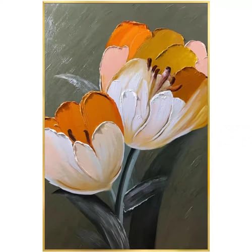 Peinture faite à la main de tulipes, l'émotion de l'art abstrait pour un intérieur vivant