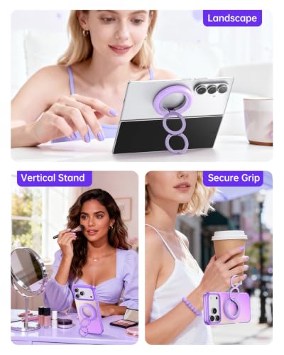 Image of SYNCWIRE Magnetic Phone Ring Holder, for MagSafe Phone Grip Stand Kickstand | 360 Rotation, Double-Sided Magnet, Cell Phone Grip Finger Holder, for iPhone 17 16 15 14 13 12 Pro Max, MagSafe Accessories