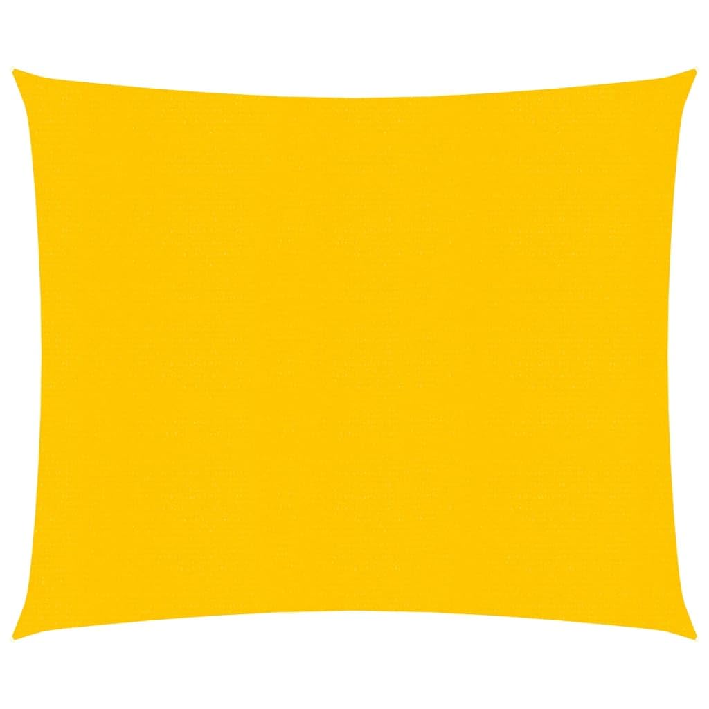 Żagiel przeciwsłoneczny 160 g/m² kwadratowy żółty 4 x 4 m HDPE odporny na promieniowanie UV z mocowaniami ze stali nierdzewnej do ogrodu, na taras, balkon, ochrona przed słońcem