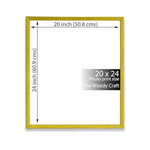 Image of 20x24 Photo Frame | Yellow Photo Frame For Wall | Elegant Wall Frame | Wooden Photo Frame For Modern Interiors | Modern Big Photo Frames For Wall | Ideal Empty Frames For Wall Decor