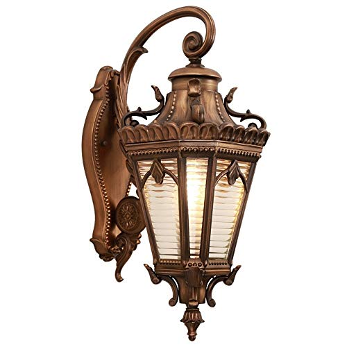 Lampe murale extérieure vintage en aluminium et verre pour porche