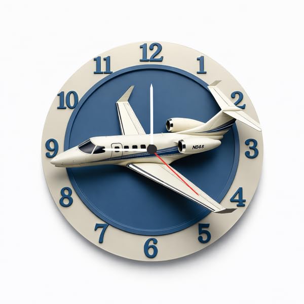 Airplane Design Wall Clock | 12x12 Inch MDF Printed Clock | Noise Free Silent Movement | Modern Aviation Theme Decor | Gift for Boys & Office-image-26