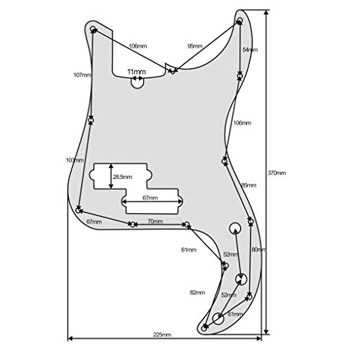 IKN 13 trous style moderne Standard P basse Pickguard 4 plis plaque à gratter pour guitare de modèles de basse de… - Les Beatles, Paul McCartney, John Lennon, RIngo Starr, George Harrison IKN 13 trous style moderne Standard P basse Pickguard 4 plis plaque à gratter pour guitare de modèles de basse de… – Image 7