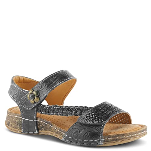 Image of Spring Step L'Artiste womens Popular | Hand-painted leather upper with hook and loop straps, padded microfiber insole, polyurethane outsole, and 1.25 in heel