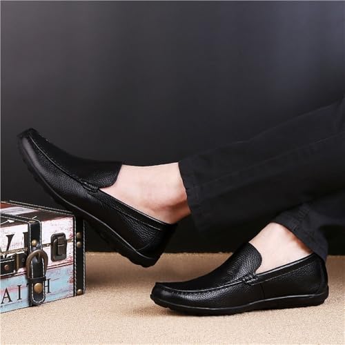 Loafers for Men Breathable Driving Loafers Leather Flat Heel Flexible Lightweight Outdoor Slip On3