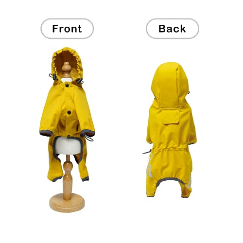 Cosibell Waterproof Puppy Dog Raincoats With Hood For Small Medium Dogs,Poncho With Reflective Strap, Lightweight Jacket With Leash Hole(S, Yellow) #TOP2