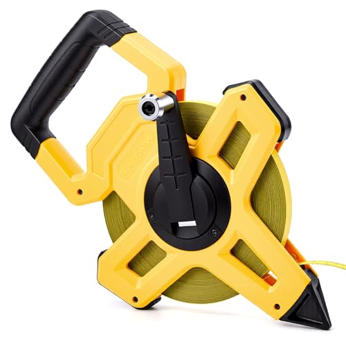 1 Pcs 328FT/100M Open Reel Steel Tape Measure, Dual Scale