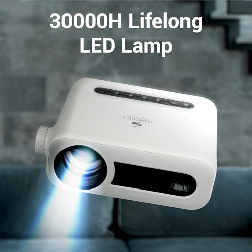 ZEBRONICS PIXAPLAY 13, LED Projector, 2000 Lumens, 200 Inch Screen Size, HDMI, USB, AUX, AV, FHD 1080p Support, Built in Speaker, Remote Control - Image 4