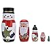 Tyenaza Nutcracker Nesting Doll, 5pcs Nesting Dolls Glossy Round Unique Christmas Style Attractive Decorative Ornaments for Festive Gifts