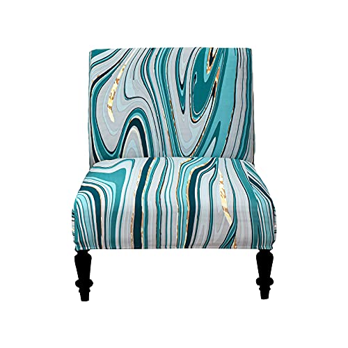 Image of Eco-Ancheng Armless Chair Slipcover - Removable, Washable, Printed Accent Chair Covers for Living & Dining Room