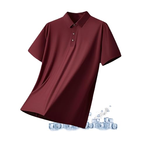 ZPLMIDE Polo de manga corta para hombre, con cuello refrescante, informal, de verano, talla grande, para golf, de secado rápido, para hombres grandes y altos, rosso, 185/2XL