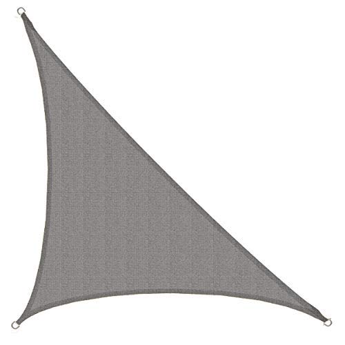 AMANKA Toldo UV - HDPE 4,2x4,2x6 Vela de Protección Solar Triangular - Techo Balcón Jardín Gris
