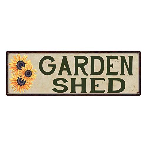 Garden Shed Sunflowers Vegetable Patio Flowers Veggies Metal Sign Wall Décor 6 x 18 High Gloss Metal 206180016001