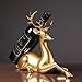 LGYKUMEG Goldenes Hirsch Weinregal, Hirsch Figur, Moderne Hirsch Statue Skulptur, Weihnachtsskulpturen, Home Office Schreibtisch Dekoration Ornamente,Gold