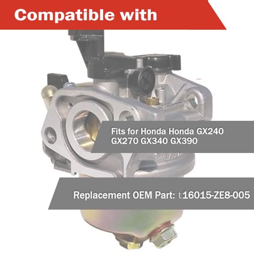 Image of Carburetor Kit for Honda GX240 GX270 GX340 GX390 Needle Bowl Float Gasket Seal Pin，Gaskets Bolt Washer Compatible，Gaskets Bolt Washer Compatible