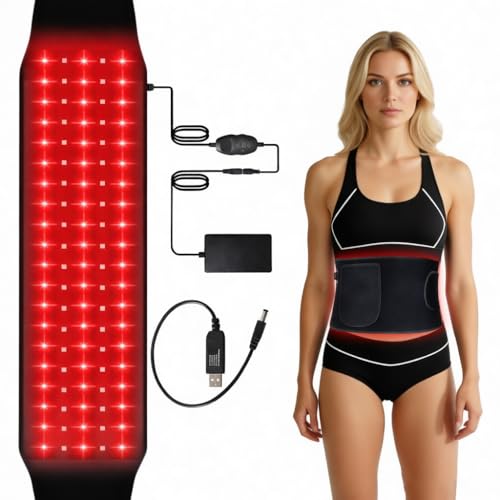 Red Light Belt 105 LEDs 660nm Red Light & 850nm Near-Infrared Light Wrap Belt for Legs Back Waist Shoulders Neck Lightweight Wrap Device with 6 Timer 5 Light Levels Settings for Women Men