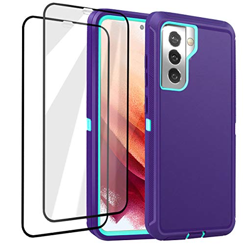AICase for Galaxy S21 Case with Screen Protector, Heavy Duty Drop Protection Full Body Rugged Shockproof/Dust Proof 3-Layer Military Protective Tough Durable Phone Cover for Samsung Galaxy S21