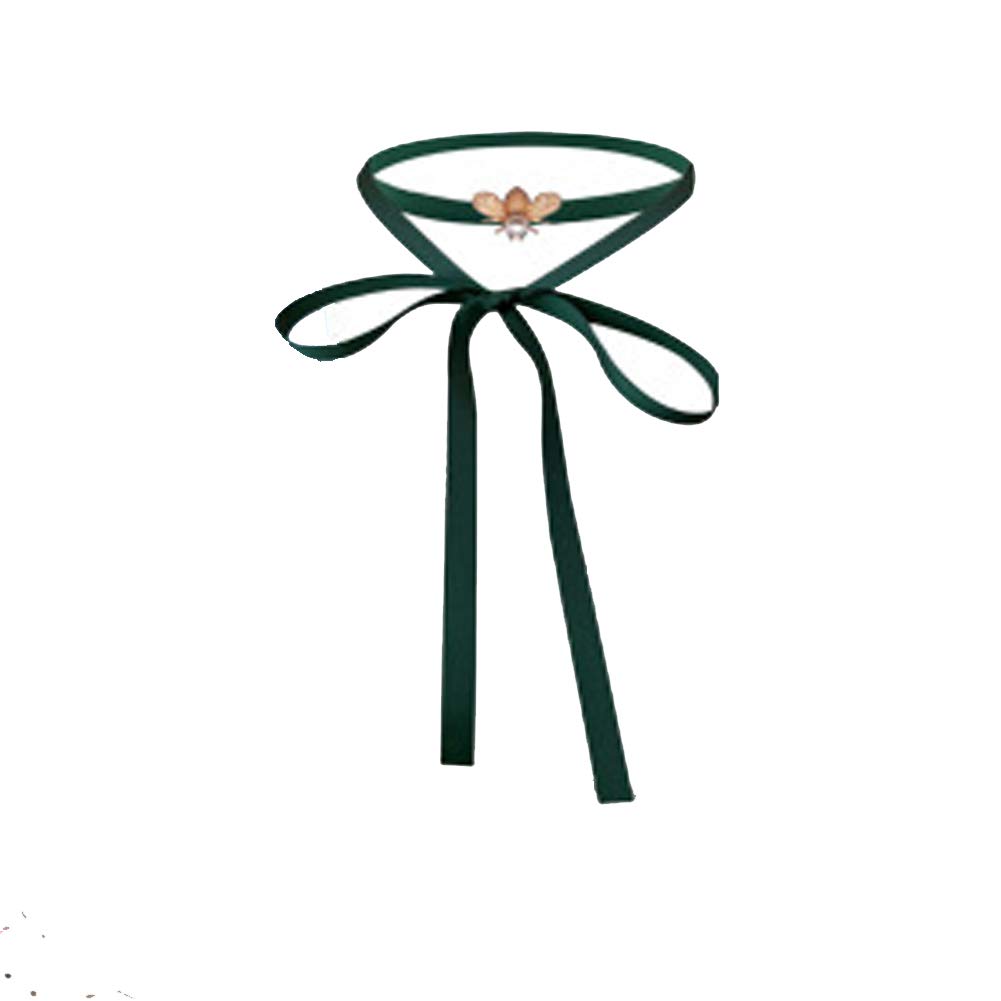 FASELE Japanese Ladies Party Long Pre Adjustable Bee Bow Tie Womens Girl Necktie Necklace Choker Bowtie Ribbon Bowtie Green