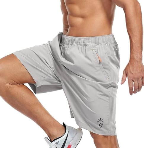 Image of Men's Workout Shorts with Zipper Pockets for Running, Gym, Hiking, Yoga