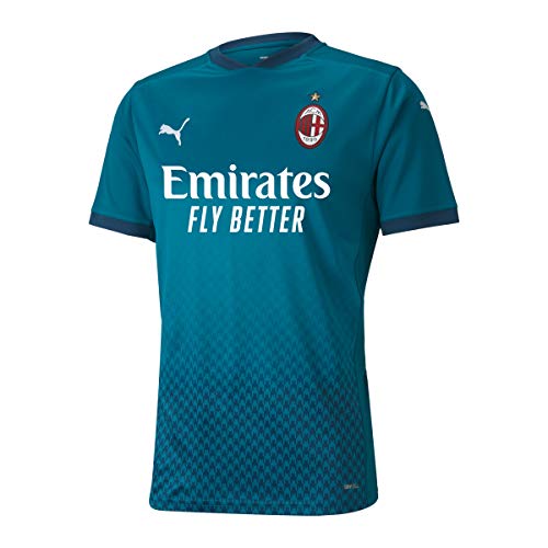 Image of PUMA Acm Third Shirt Replica Football Shirt - Deep Lagoon-Gibraltar Sea, X-Large
