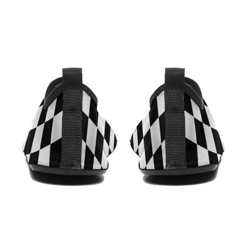 DZUAIKIT Black White Race Checkered Flag Water Shoes for Women Men Soft Sport Outdoor Non-Slip Rubber Quick-Dry Shoes3