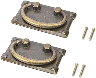 2pcs Vintage Antique Cabinet Door Drawer Bin Handle Pull Knob Hardware for Pulls and Knobs Dresser Cabinet Furniture Drawers Bronze Hand (9.5x5.2CM)